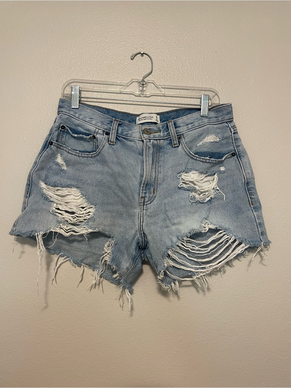 Abercrombie & Fitch mid rise boyfriend Distressed Denim Cutoff Shorts